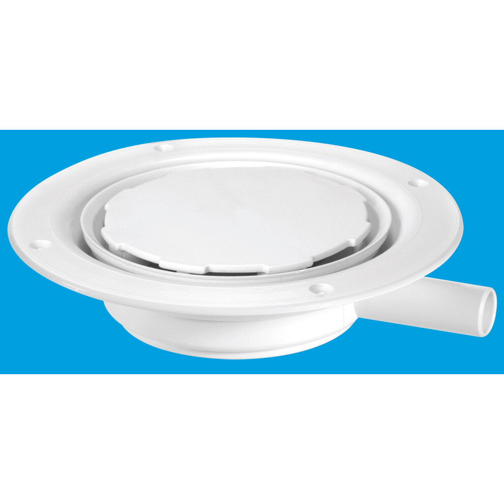 Mcalpine Usg1wh-Nsc Untrapped Gully, Clamp Ring And Cover Plate, 22Mm Horizontal Plain Outlet For Use With Pumped Waste 5036484064073