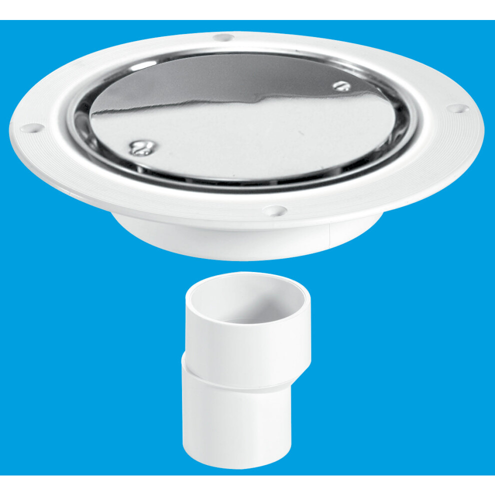 Mcalpine Usg2ss Untrapped Gully, Clamp Ring And Cover Plate, 2" Vertical Outlet And 2" X 1Â½" Socket Reducer 5036484041166