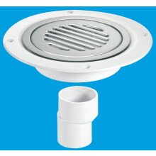 McAlpine USG2SS-SL-NSC Untrapped Gully, Clamp Ring and Cover Plate, 2" Vertical Outlet and 2" x 1½" Socket Reducer