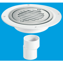 McAlpine USG2SS-SL-SC Untrapped Gully, Clamp Ring and Cover Plate, 2" Vertical Outlet and 2" x 1½" Socket Reducer