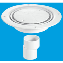 McAlpine USG2WH Untrapped Gully, Clamp Ring and Cover Plate, 2" Vertical Outlet and 2" x 1½" Socket Reducer