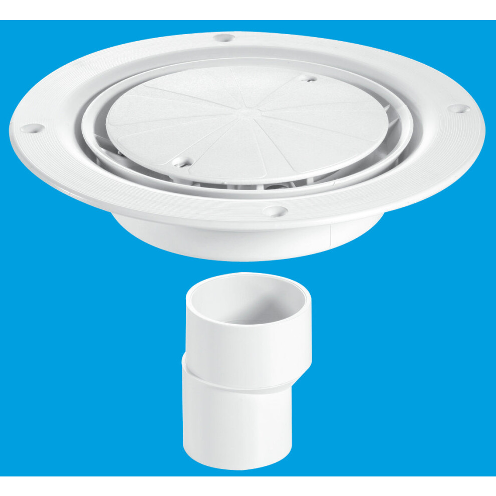 Mcalpine Usg2wh Untrapped Gully, Clamp Ring And Cover Plate, 2" Vertical Outlet And 2" X 1Â½" Socket Reducer 5036484018809