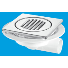 McAlpine USG3-T150SS Untrapped Gully. Tile/Grating with removable Grid, 1½" Horizontal Outlet