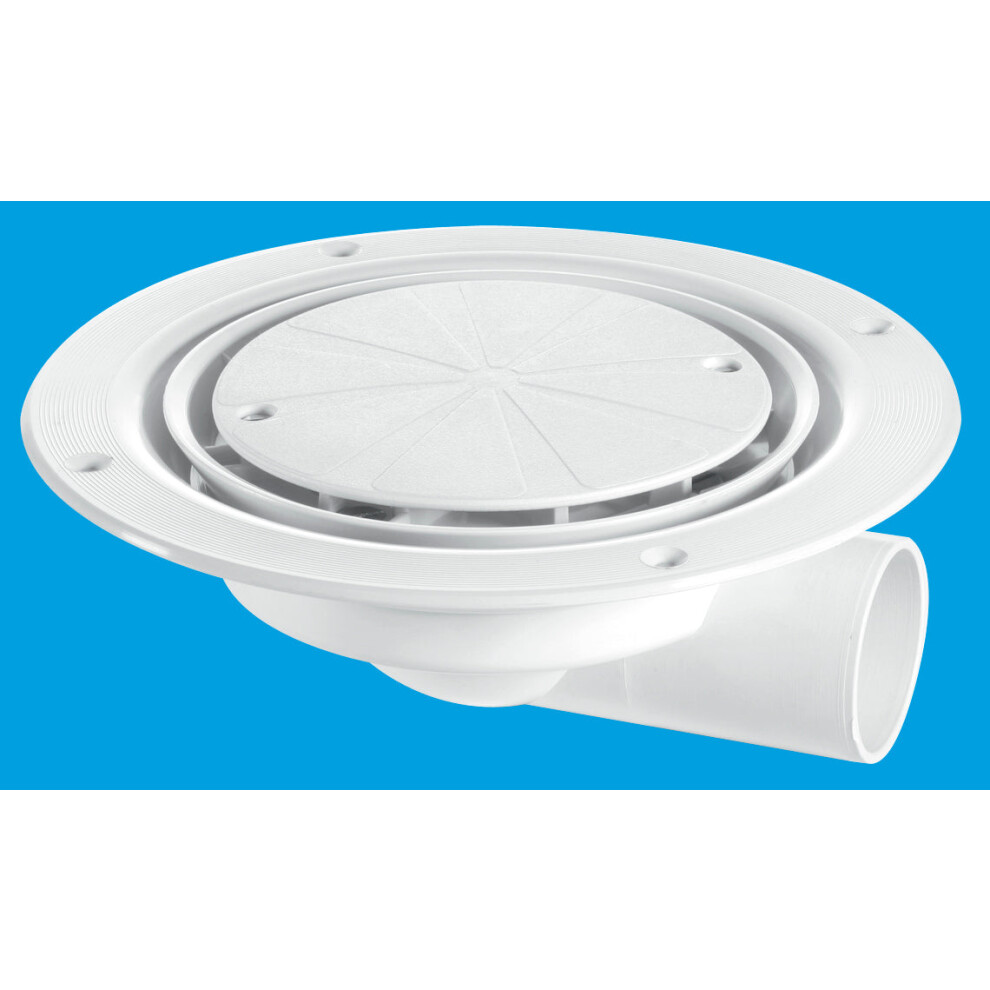 Mcalpine Usg3wh Untrapped Gully, Clamp Ring And Cover Plate, 1½" Horizontal Outlet