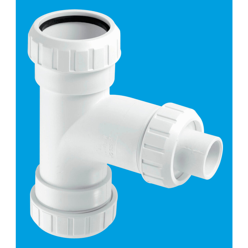 Mcalpine V23l 1Â½" X 1Â½" X Â¾" Surefit Swept Tee With 19Mm Pushfit Branch 5036484005670