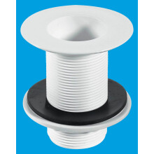 McAlpine W3 1½" Backnut Sink Waste: 85mm White Plastic Flange x 3½" Tail: Unslotted: Plug