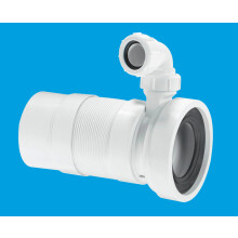 McAlpine WC-F26PV 97-107mm Inlet x 110mm Plain End Outlet Straight Flexible WC Connector with 1¼ Universal Vent Boss.