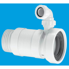 McAlpine WC-F26SV 97-107mm Inlet x 3½"/90mm Outlet Straight Flexible WC Connector with 1¼ Universal Vent Boss.