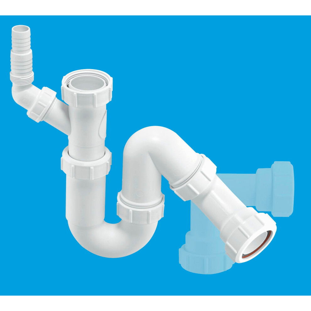 McAlpine WM12 75mm Water Seal Tubular Swivel All One Trap with 1Â½" Multifit Outlet and 135 swivel inlet connection for the discharge from a domestic