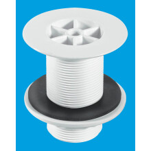 McAlpine WS3 1½" Shower Waste: 85mm White Plastic Flange x 3½" Tail: Backnut Model