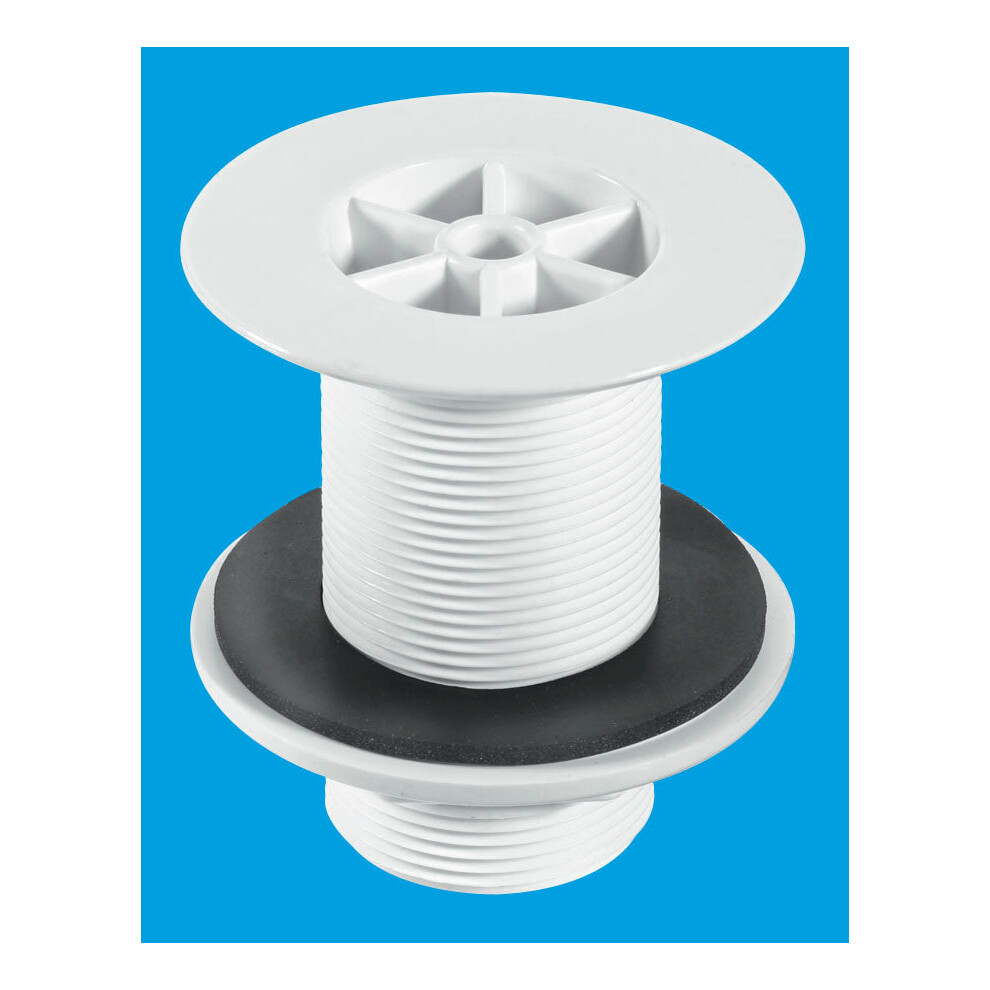 McAlpine WS3 1Â½" Shower Waste: 85mm White Plastic Flange x 3Â½" Tail: Backnut Model