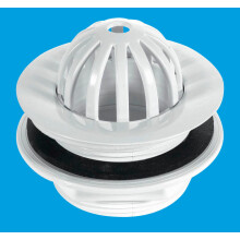 McAlpine WU20 2" Urinal Waste: 85mm Plastic Domed Flange with removable Dome x 42mm Tail: Backnut Model