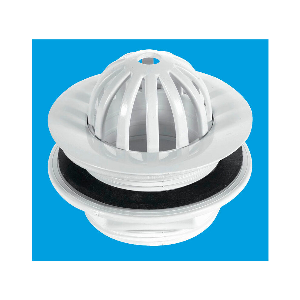 McAlpine WU20 2" Urinal Waste: 85mm Plastic Domed Flange with removable Dome x 42mm Tail: Backnut Model