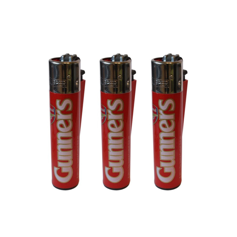 Clipper Arsenal Football Club Refillable Gas Lighters x 3