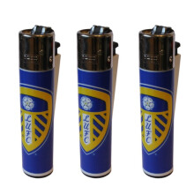 Clipper Leeds United Football Club Refillable Gas Lighters x 3