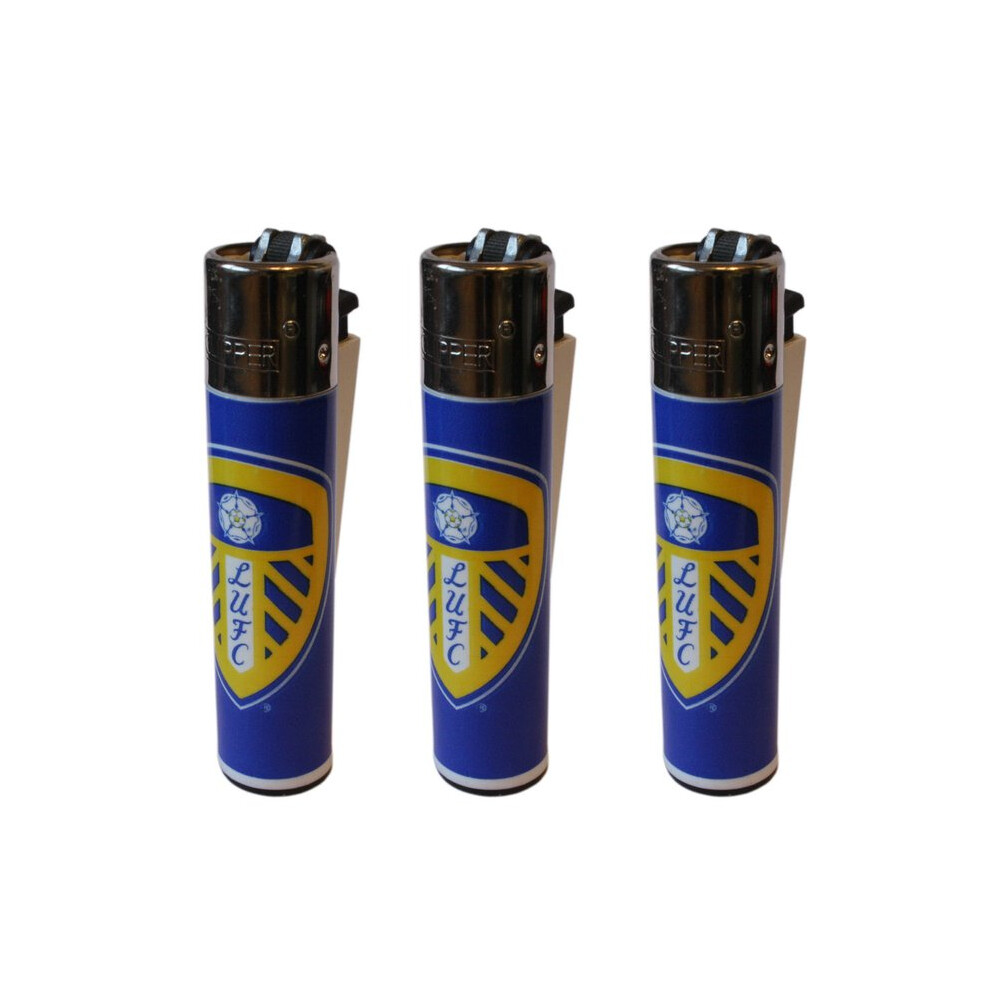 Clipper Leeds United Football Club Refillable Gas Lighters x 3