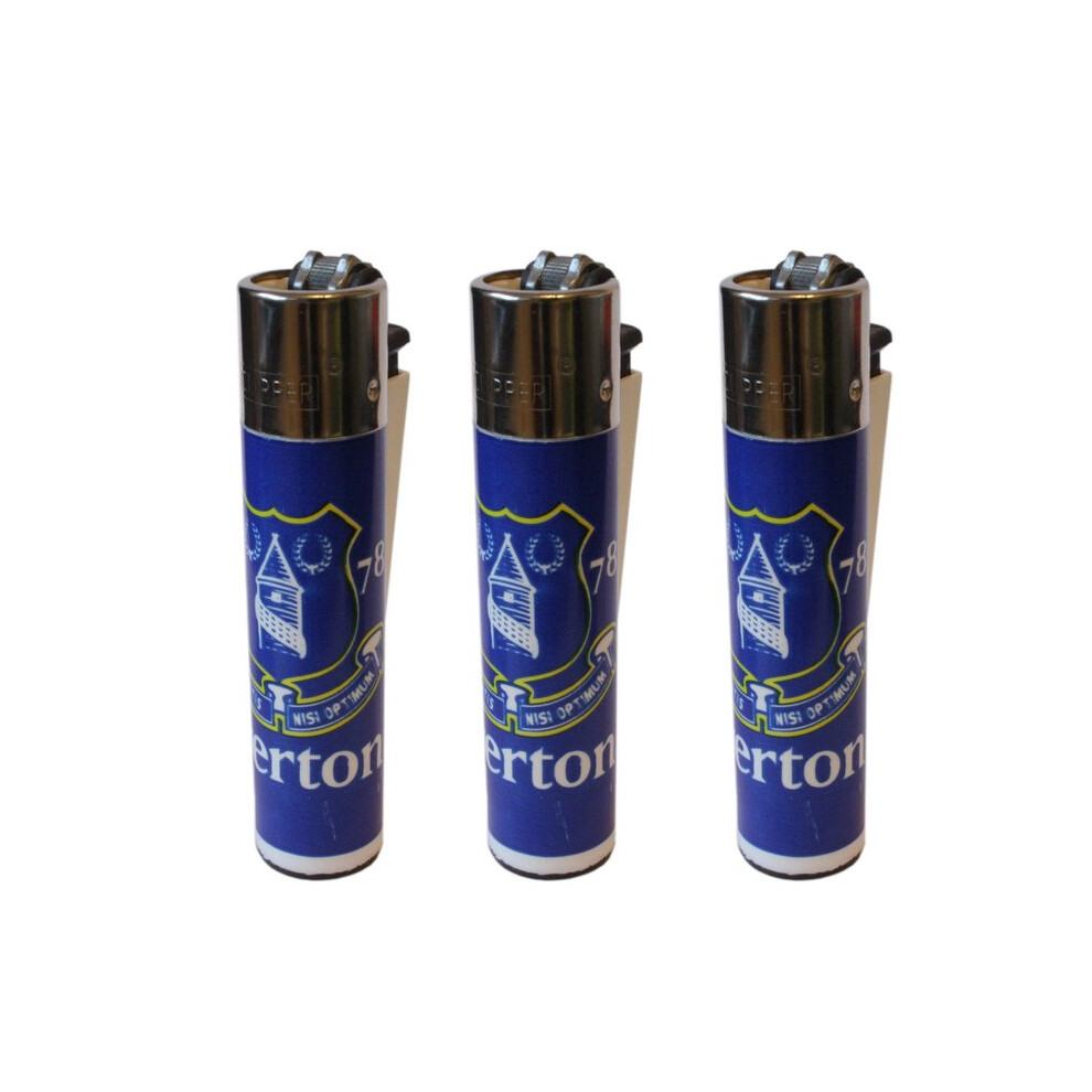 Clipper Everton Football Club Refillable Gas Lighters x 3