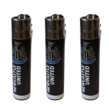 Clipper Newcastle United Football Club Refillable Gas Lighters x 3
