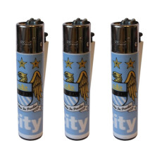 Clipper Manchester City Football Club Refillable Gas Lighters x 3