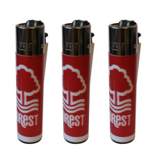 Clipper Nottingham Forest Football Club Refillable Gas Lighters x 3