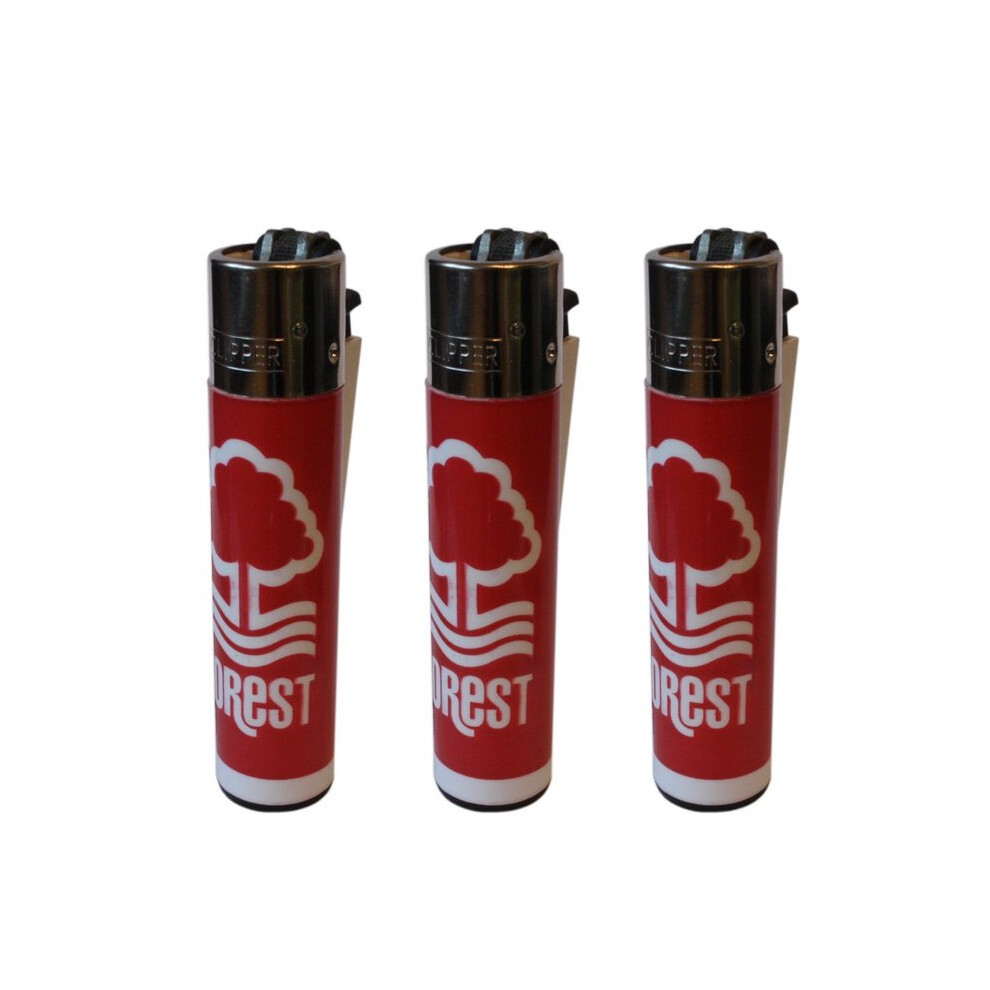 Clipper Nottingham Forest Football Club Refillable Gas Lighters x 3