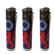 Clipper Glasgow Rangers Football Club Refillable Gas Lighters x 3