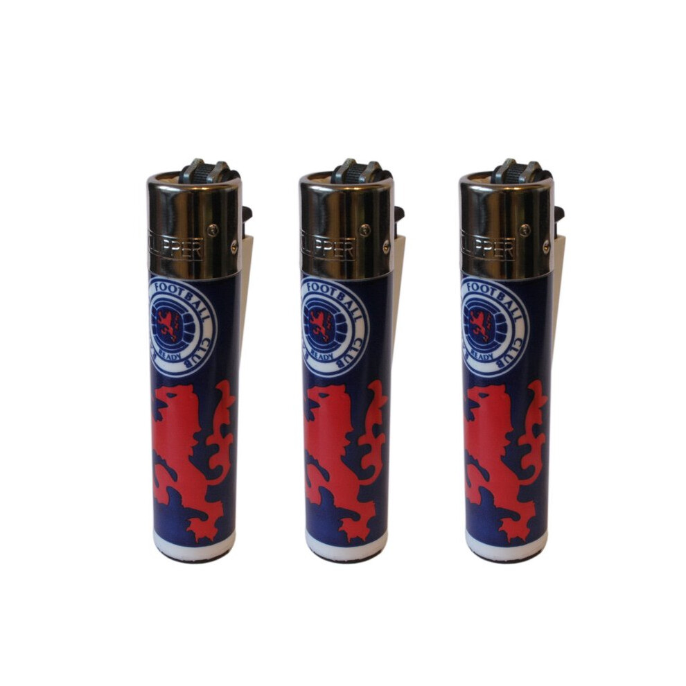 Clipper Glasgow Rangers Football Club Refillable Gas Lighters x 3