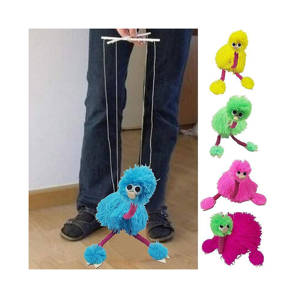 (Yellow) Marionette Ostrich Puppets String Doll Toy Pull Puppet Parent-Child Interactive Toys Yellow