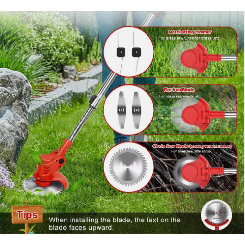 24V Cordless Electric Strimmer Grass Trimmer Garden 2