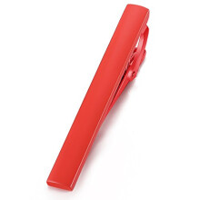 HONEY BEAR Mens Tie Clip Bar - Normal Size Stainless Steel for Business Wedding Gift,5.4cm (Red)