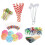 99 Piece Cocktail Party Decoration Drinks Accessory Pack with Umbrellas, Sparkle Sticks, Stirrers and Biodegradable Straws NYE 1