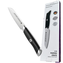 STEWART & BRADLEY 9cm/3.5Inch MasterPro Series Paring Knife. Full Tang, Razor Sharp, Ultra Fine Highly Tempered German Steel 4028, Forged to 1400