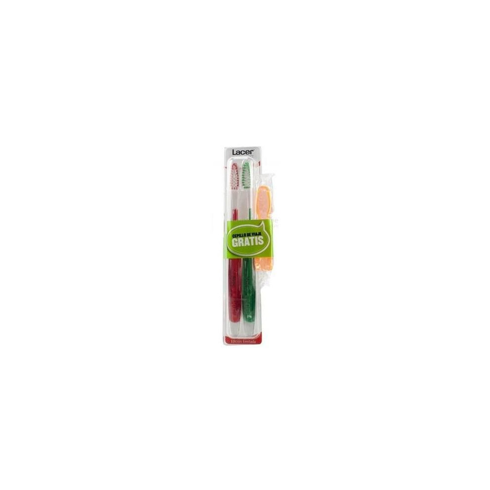 Lacer Medium Double Brush Travel Brush