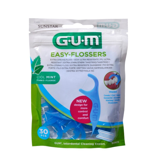 Gum Sunstar Easy Flossers Cool Mint Vit-E Fluor 30 Units