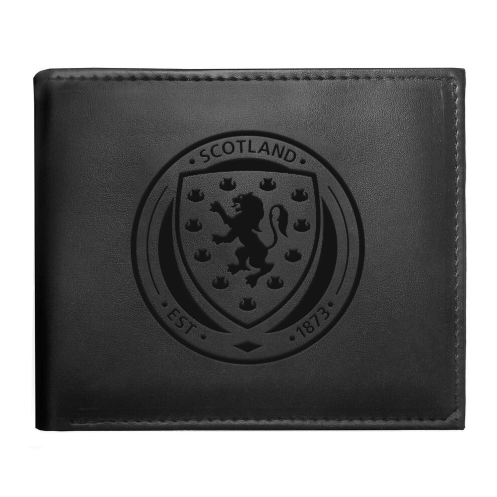 (Black) Scotland Mens Wallet Embossed Crest OFFICIAL Football Gift