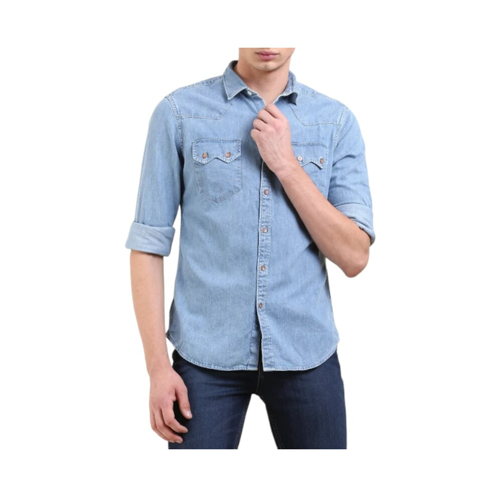 (Sky Blue, L) LEVI'S Sawtooth Mens Denim Shirt