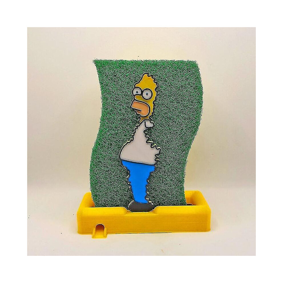 (A) Kitchen Storage Cartoon Homer Meme Sponge Holder Sink Drain Rack Basket Household Supply Accessories Cocina Gads Cozinha