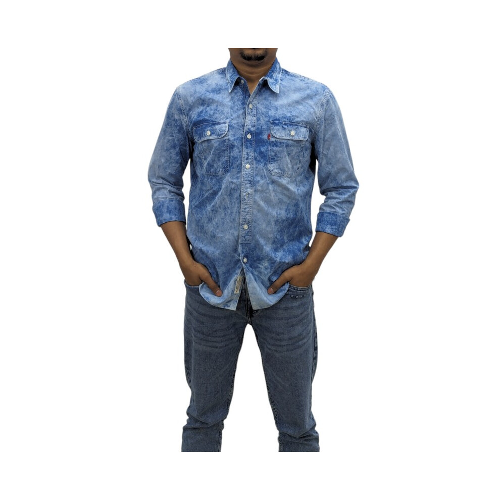 (Sky Blue, L) LEVI'S Mens Jackson Worker Shirt