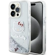 Hello Kitty Liquid Glitter Charms Kitty Head Case for iphone 15 Pro 6.1" Clear - HKHCP15LLIKHET