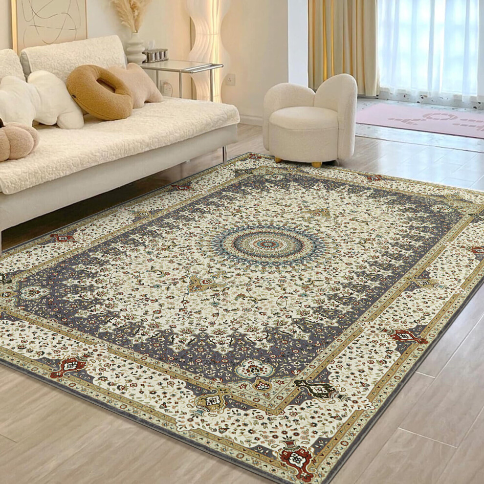 (200 x 290 cm, Willow Grey) Luxury Non Slip Rugs Large Livingroom Bedroom Carpets Bath & Door Mats