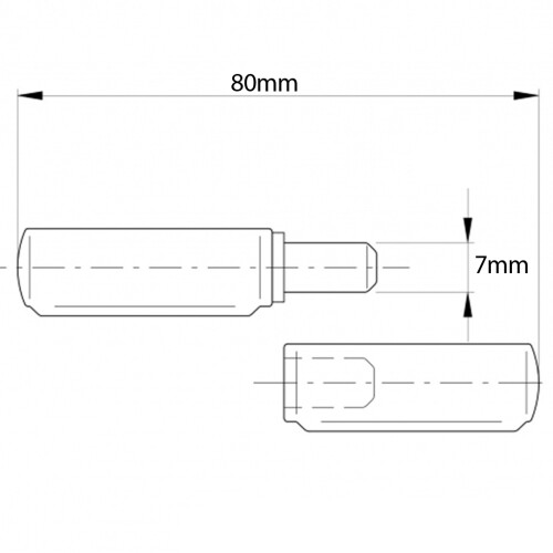 Hinge 80mm Stainless drop profile weldable fixed pin 1