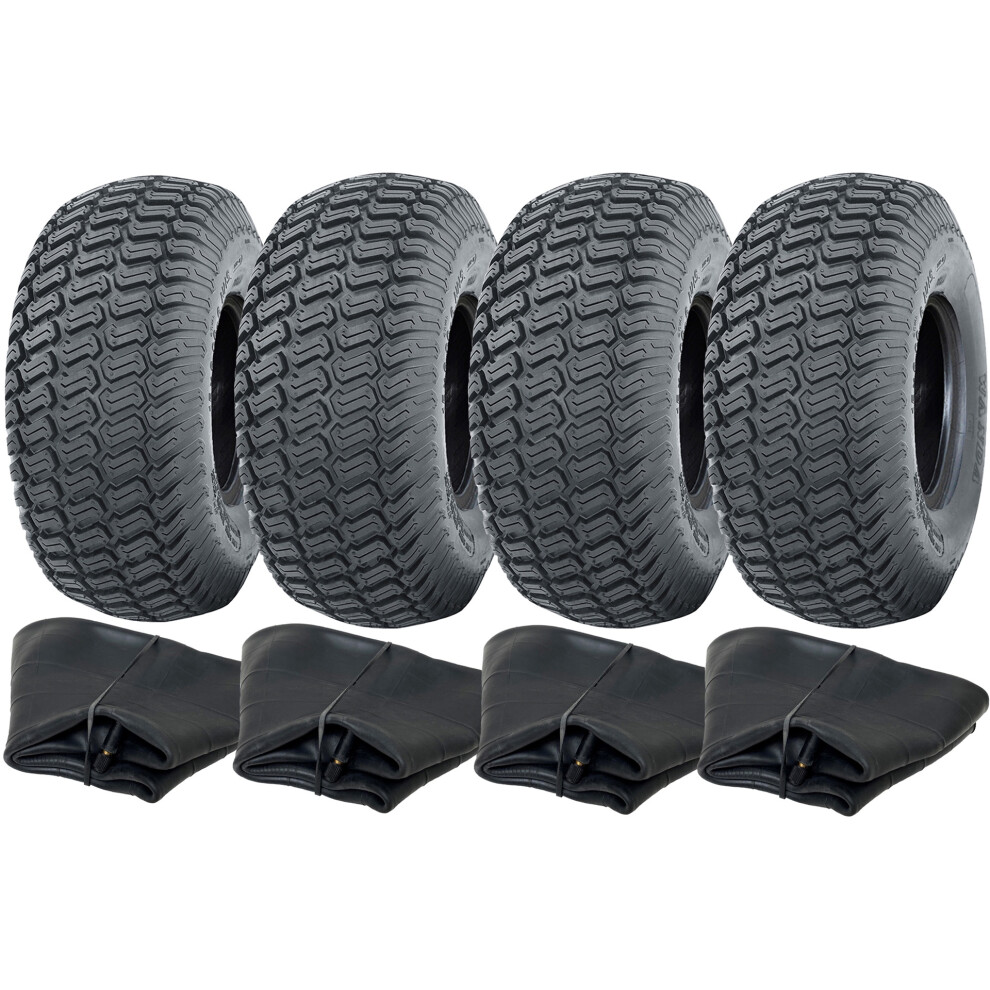 Parnells 15X6.00-6 Lawnmower Tyres & Tubes 4Ply Wanda P332 Tr13 Inner Tubes (Set Of 4)