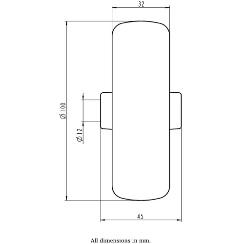 100 mm Rad mit grauem TPR-Gummi auf Polypropylen-Kern 1