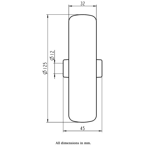 125 mm Rad mit grauem TPR-Gummi auf Polypropylen-Kern 1
