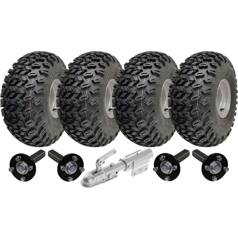 Parnells 22X11.00-8 Twin Axle Utility Atv Quad Trailer Kit Wheels & Axles & Swivel Hitch