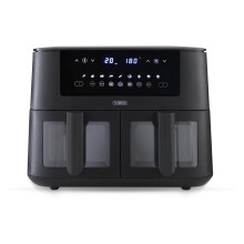 Tower T17151 Vortx Dual Basket Air Fryer with Vizion Viewing Windows, 9 Preset Functions, 8L, 3040W, Black