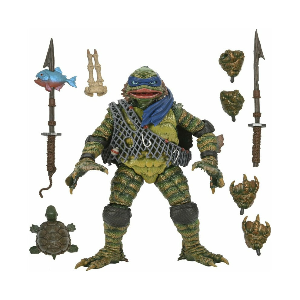 Teenage Mutant Ninja Turtles Universal Monsters Tmnt - 7? Scale Action Figure - Ultimate Leonardo As The Creature