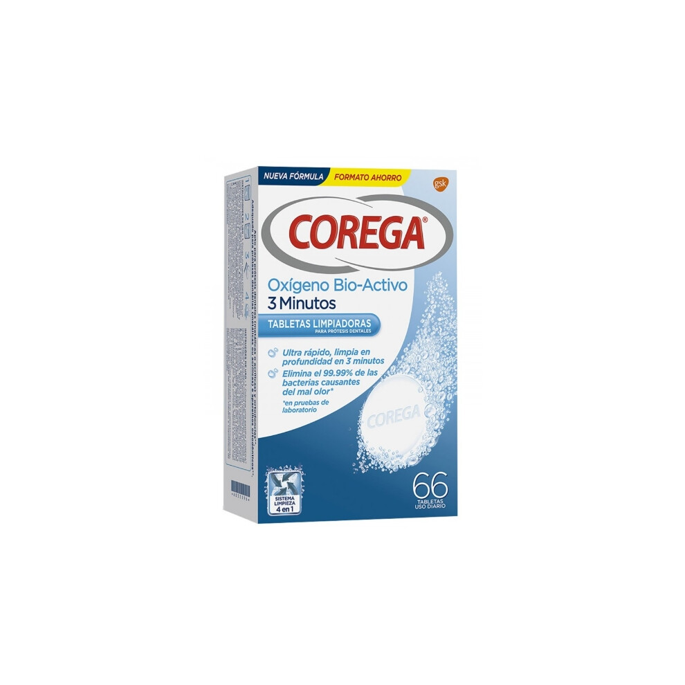 Polident Corega Active Oxygen 3 Minutes 66 Tablets