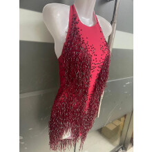 (multi, L) Sparkly Party Romper Crystals Fringes Bodysuit Sexy Tassel Leotard Jazz Dance Costume Stage Wear Dancer Performance Show Cloth