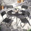 80cm Black Square Rattan Folding Table 4 Folding Chairs 1